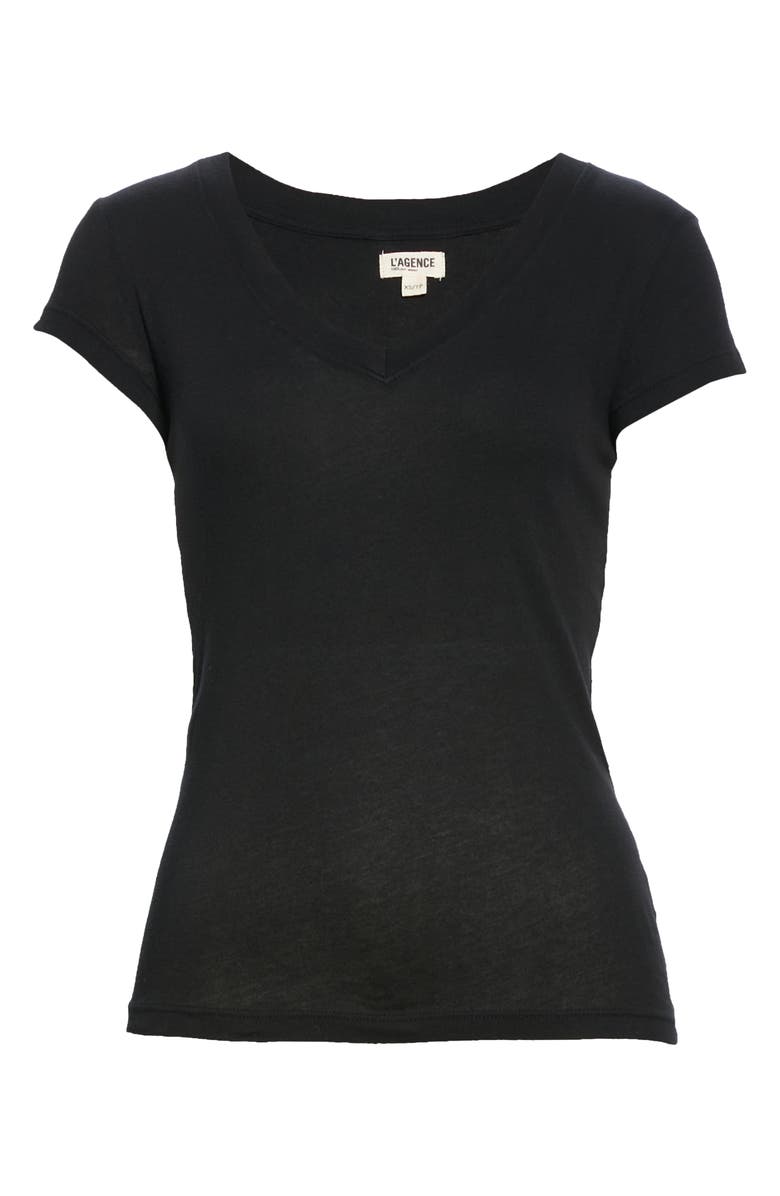 L'AGENCE Becca V-Neck T-Shirt, Alternate, color,