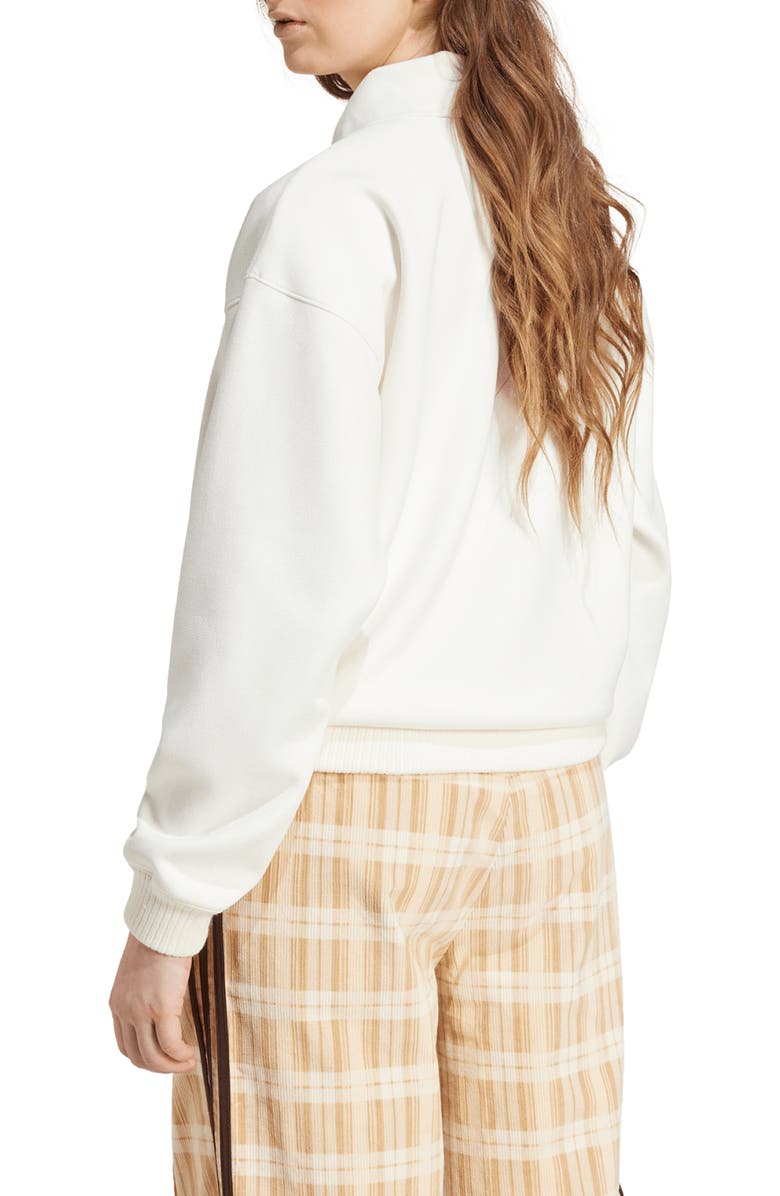 adidas Originals Oversize Faux Suede Sweatshirt, Alternate, color, Off White