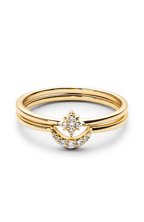 Moon and Star Rings - Sky Set