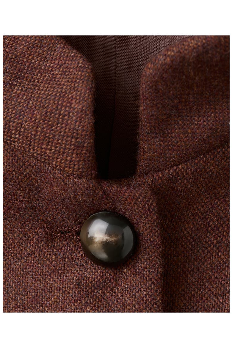 Band Collar Wool Jacket, Alternate, color, TOBACCO BROWN