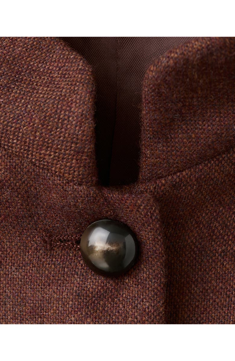 MANGO Band Collar Wool Jacket, Alternate, color, Tobacco Brown