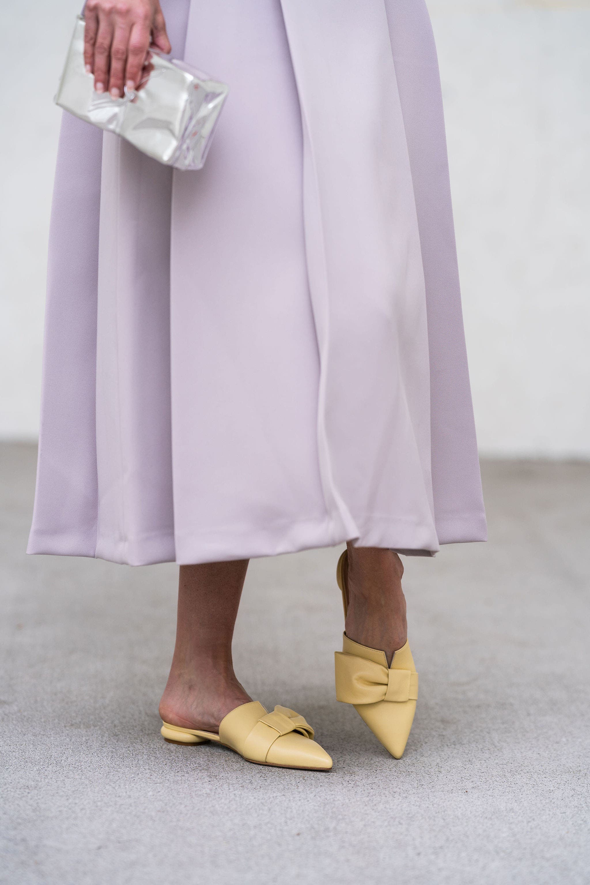 Ana Pointy Toe Mule with Bow, Alternate, color, Yellow