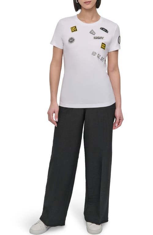 Dkny Pins & Patches T-shirt In White