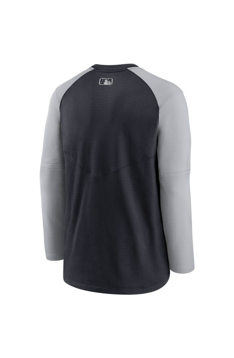 Nike Men's Nike Navy/Gray Detroit Tigers Authentic Collection Pregame Performance Raglan Pullover Sweatshirt, Alternate, color,