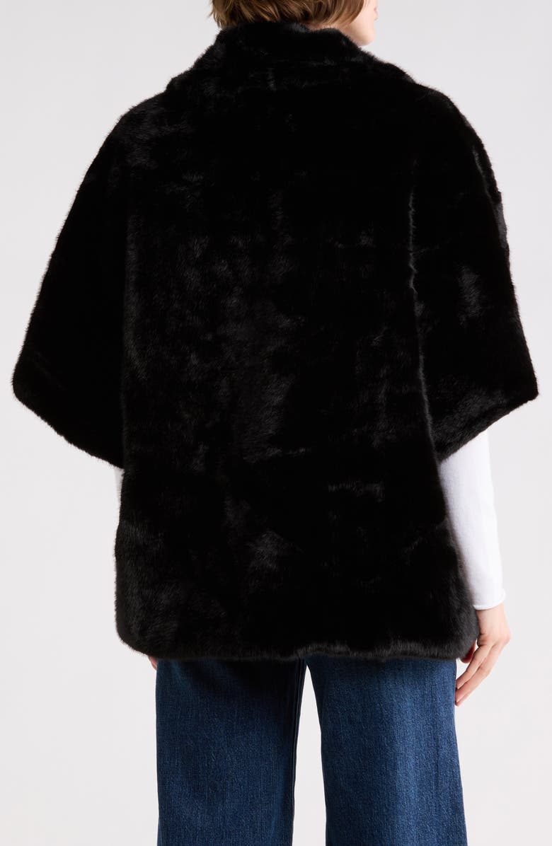 La Fiorentina Faux Fur Cape, Alternate, color, Black