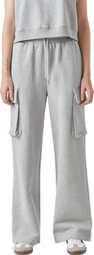 Grey Lab High Waist Wide Leg Cargo Sweatpants