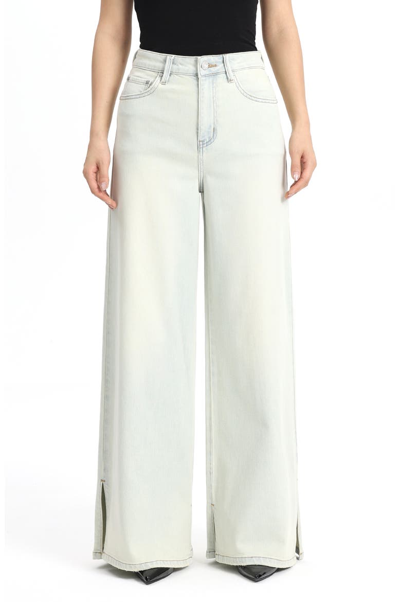 Side Slit Wide Leg Jeans, Main, color, LIGHT BLUE