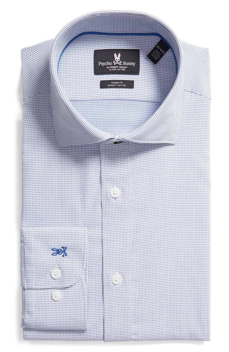 Psycho Bunny Trim Fit Stretch Cotton Blend Dress Shirt, Alternate, color,