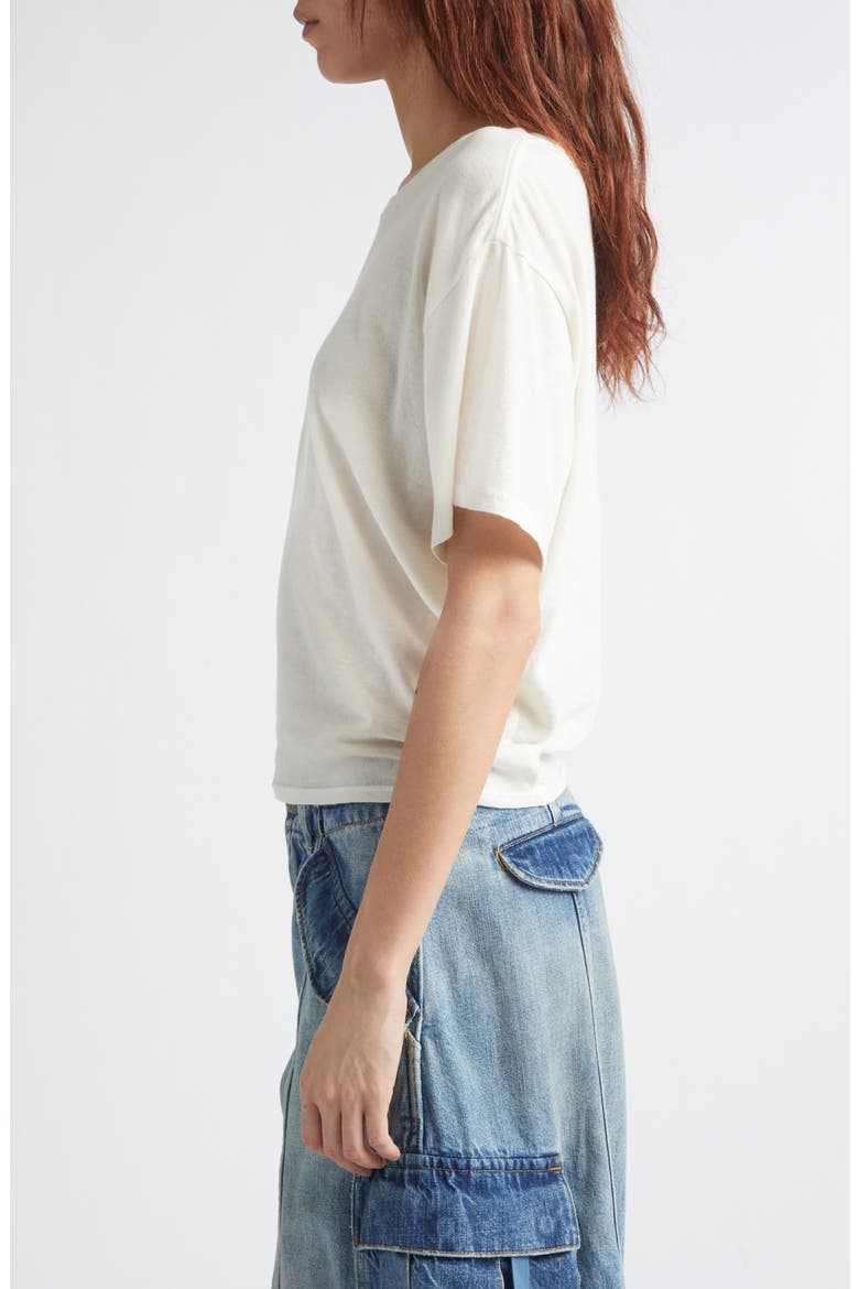 Tight Waist Cotton & Cashmere T-Shirt, Alternate, color, WHITE