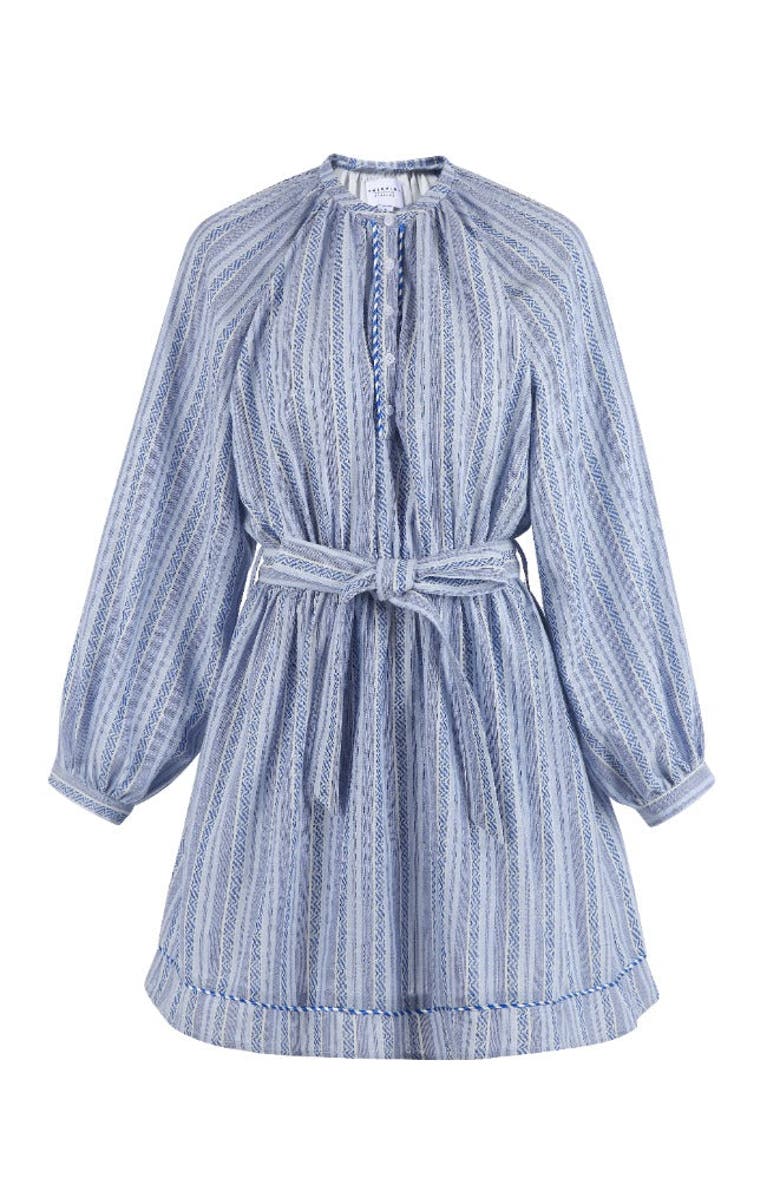 The Shirt by Rochelle Behrens The Taryn Dress, Main, color, Blue Tribal Stripe