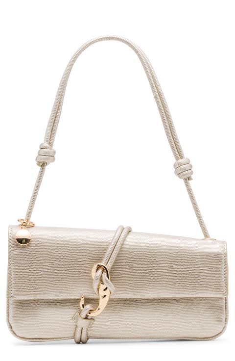 Alice Lizard Embossed Faux Leather Shoulder Bag