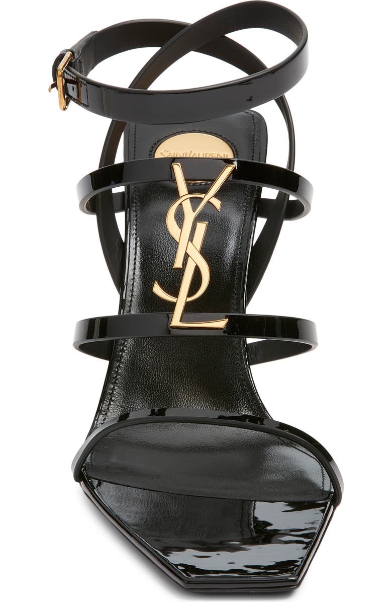Saint Laurent Cassandra Sandal, Alternate, color, Noir