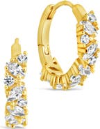 Sterling Forever Georgia Cubic Zirconia Huggie Hoop Earrings