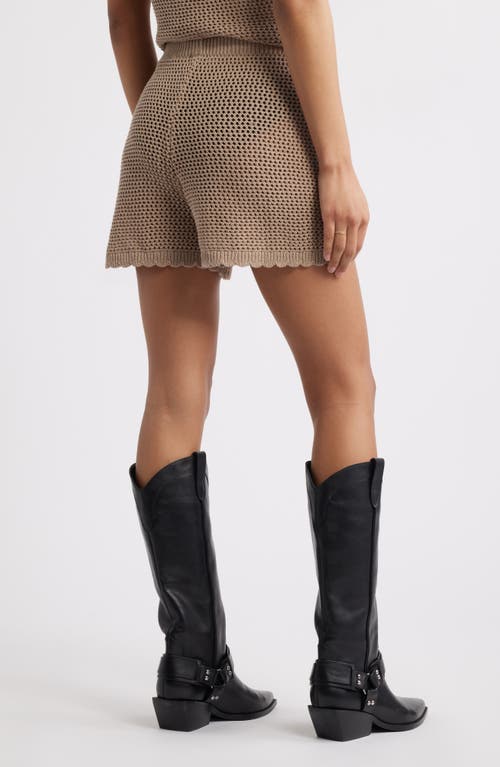Bp. Open Stitch Cotton Blend Shorts In Tan Savannah