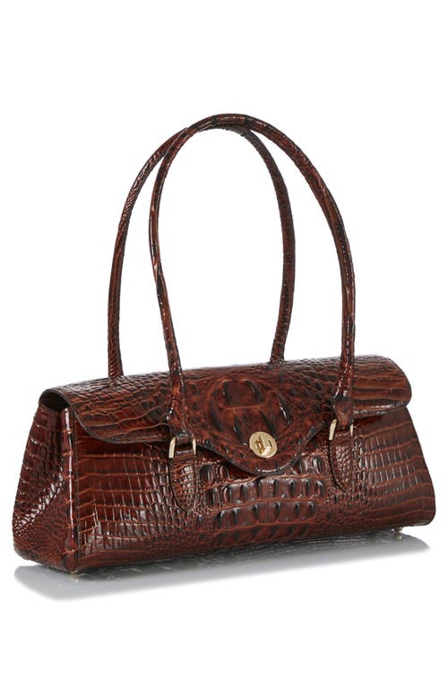 Brahmin Dayan Croc Embossed Leather Satchel