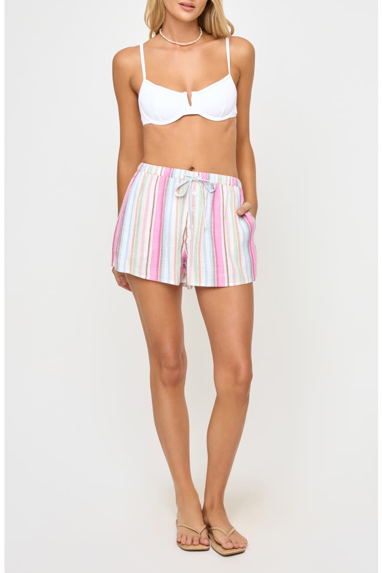 Skipper Cotton Cover-Up Shorts, Main, color, SAN TROPEZ STRIPE