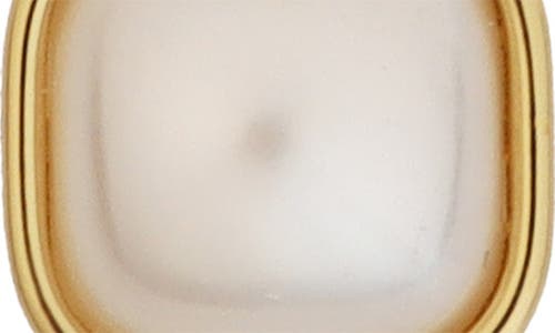 Panacea Square Faux Pearl Drop Hoop Earrings In Gold