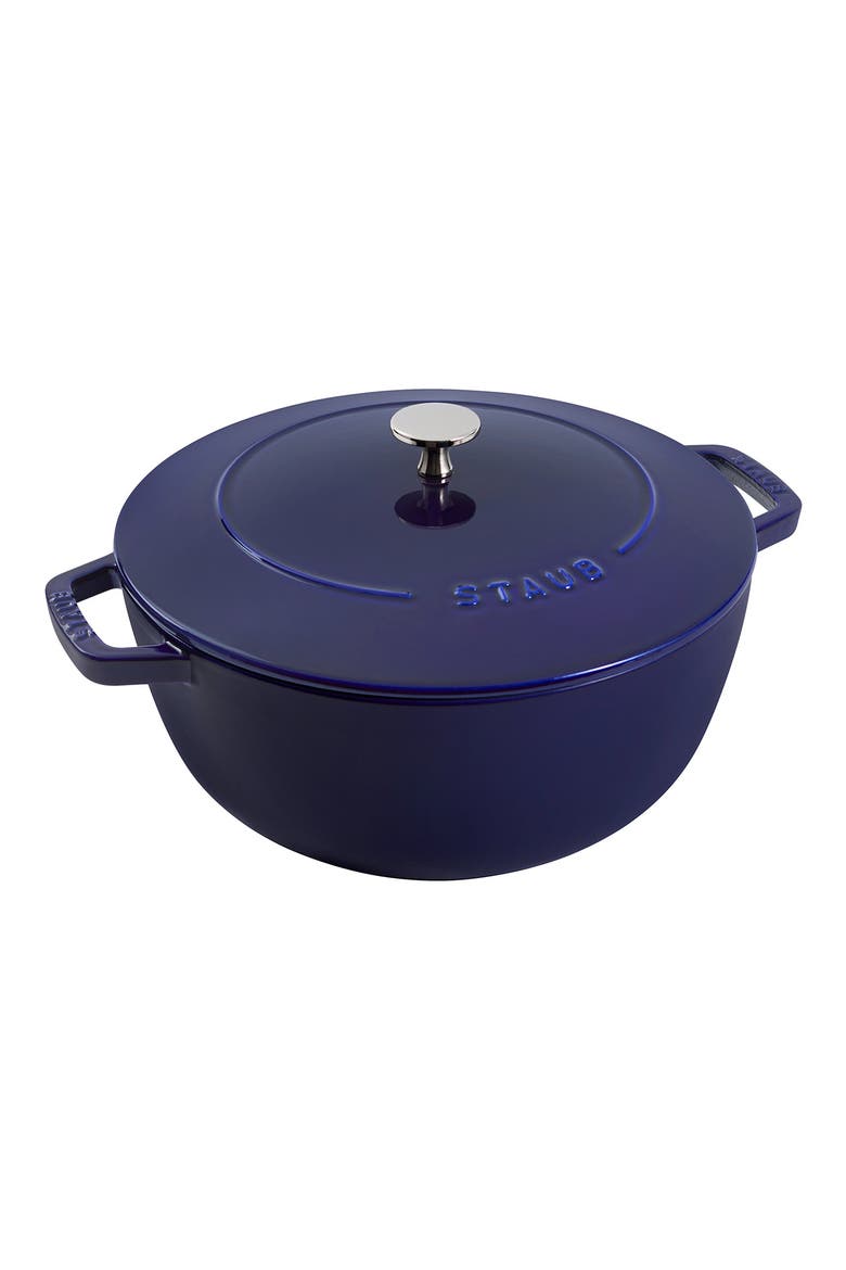 5-Quart Enameled Cast Iron Cocotte, Main, color, DARK BLUE