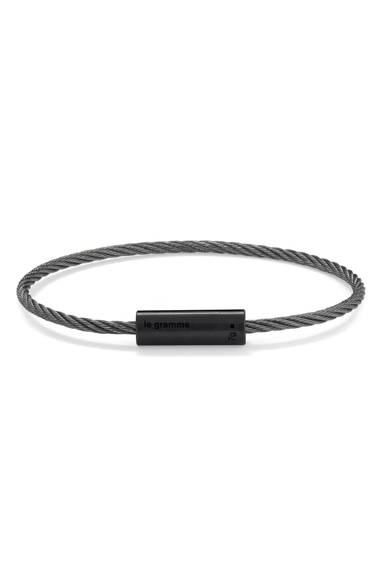 le gramme 7G Brushed Ceramic Cable Bracelet, Main, color, 