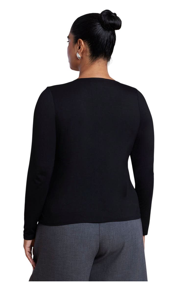 Twisted Drape Top (plus), Alternate, color, BLACK ONYX