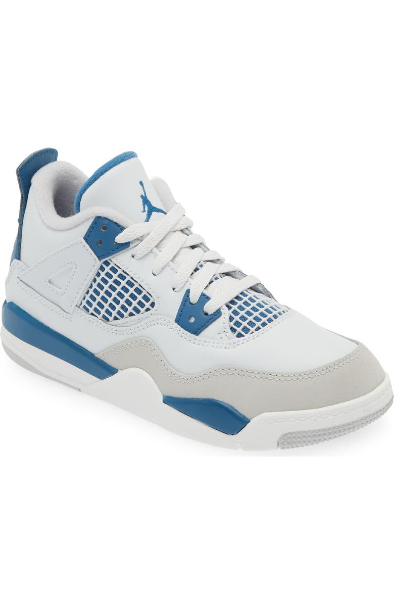 Jordan Air Jordan 4 Retro Mid Top Sneaker, Main, color, Off White/ Blue/ Grey
