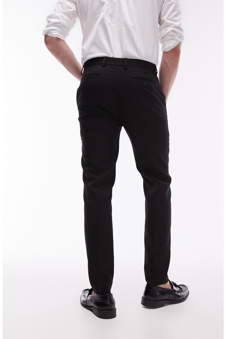 Skinny Fit Textured Dress Pants, Alternate, color, BLACK