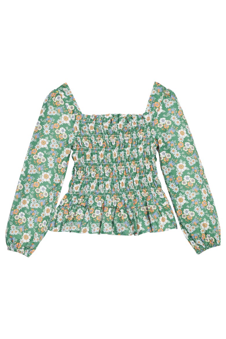 Kids' Long Sleeved India Top, Main, color, Greenwich Garden Green