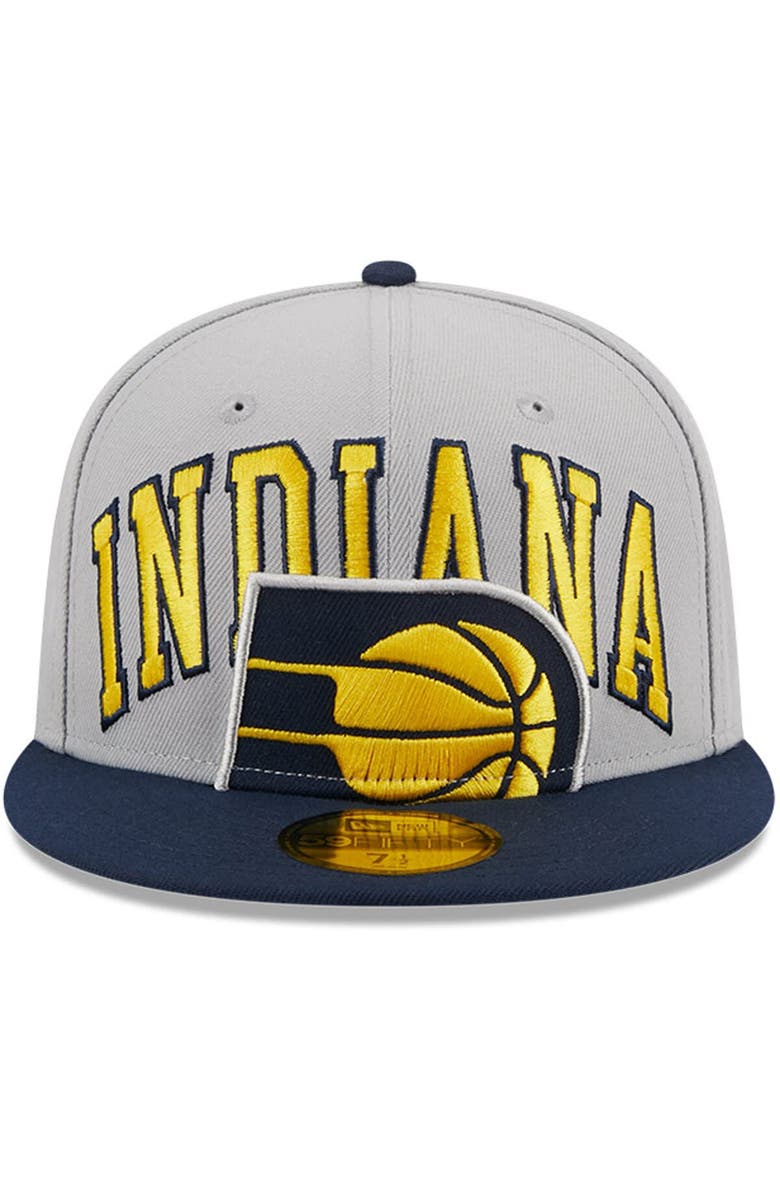 New Era Men's New Era Gray/Navy Indiana Pacers Tip-Off Two-Tone 59FIFTY Fitted Hat, Alternate, color, 