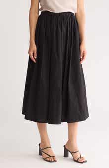 Renee C Poplin Midi Skirt
