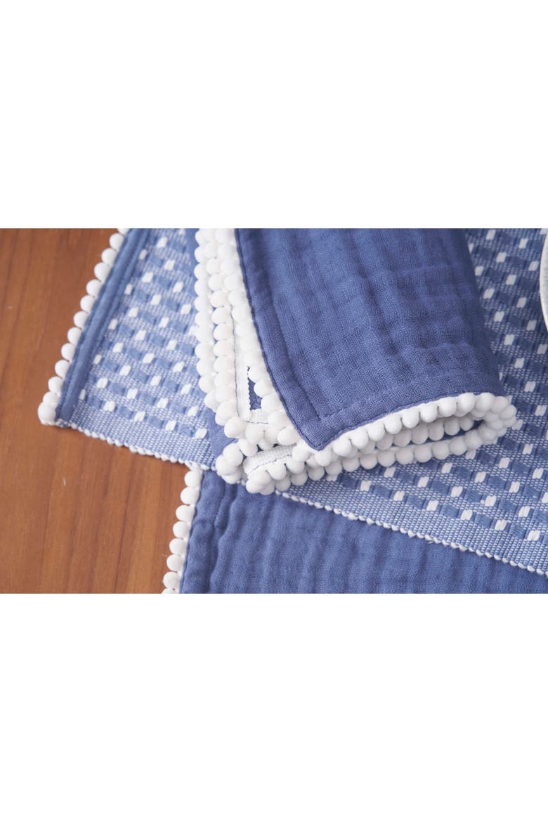 Bahar Sky Line 100% Cotton Set of 4 Placemats 14" x 20", Alternate, color, Blue