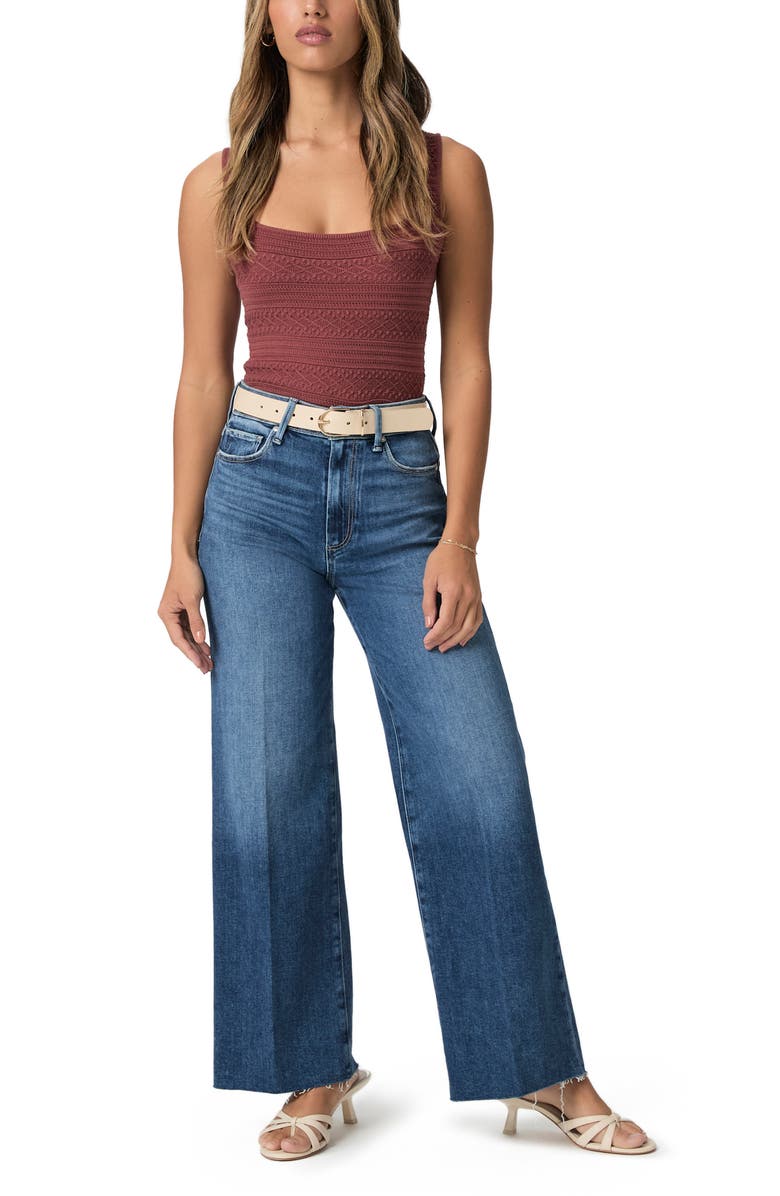 PAIGE Anessa Raw Hem High Waist Wide Leg Jeans, Alternate, color, Novelist