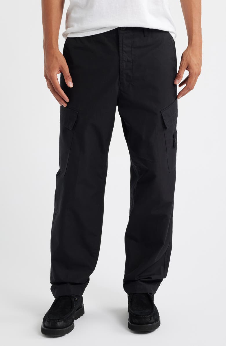 Stone Island Ghost Cotton Cargo Pants, Main, color, V0029 Black