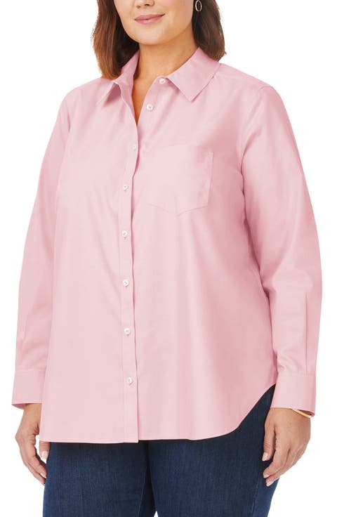 Boyfriend Non-Iron Cotton Blouse (Plus Size)