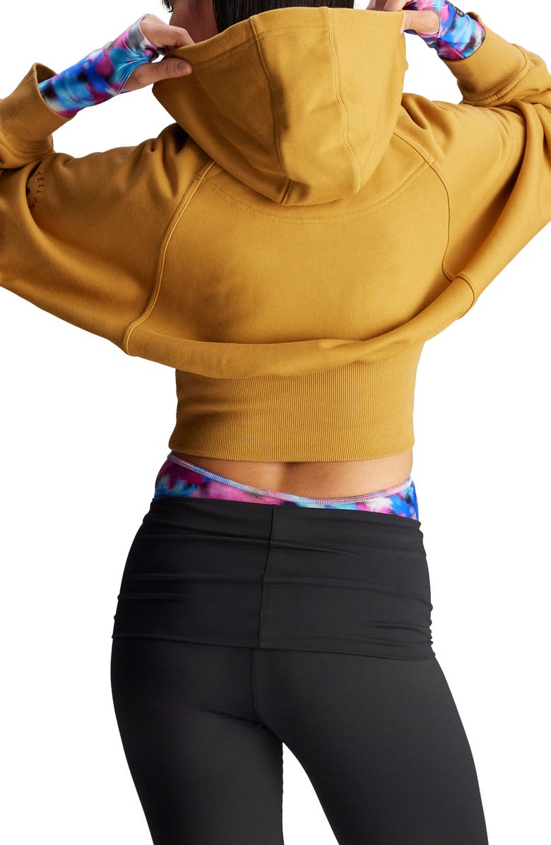 adidas by Stella McCartney Cropped French Terry Hoodie, Alternate, color, Dessert Dune