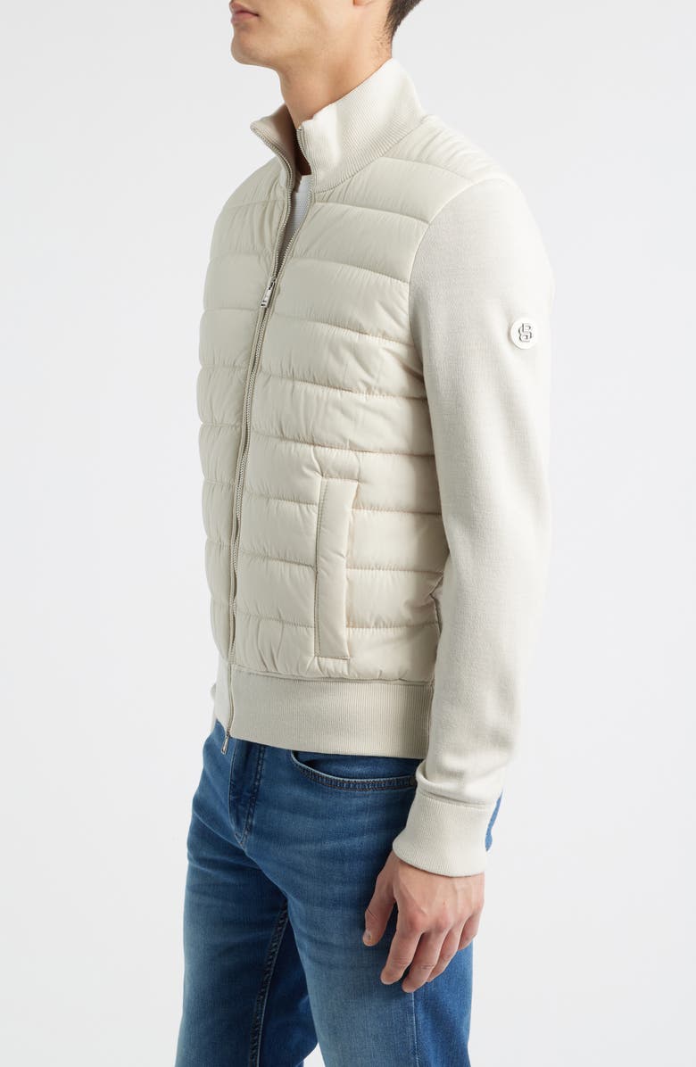 BOSS H-Hernesto Mixed Media Jacket, Alternate, color, Open White