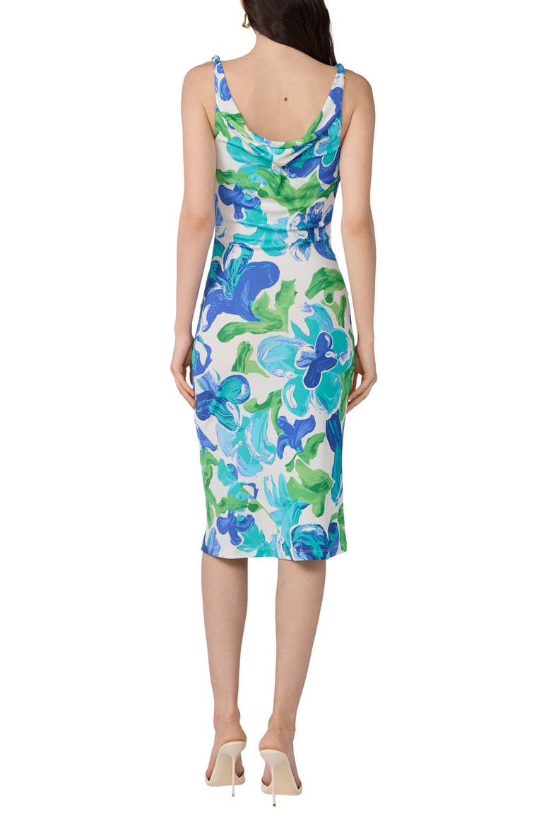 Delaney Floral Cowl Neck Dress, Alternate, color, COTE IBIZA BLUE