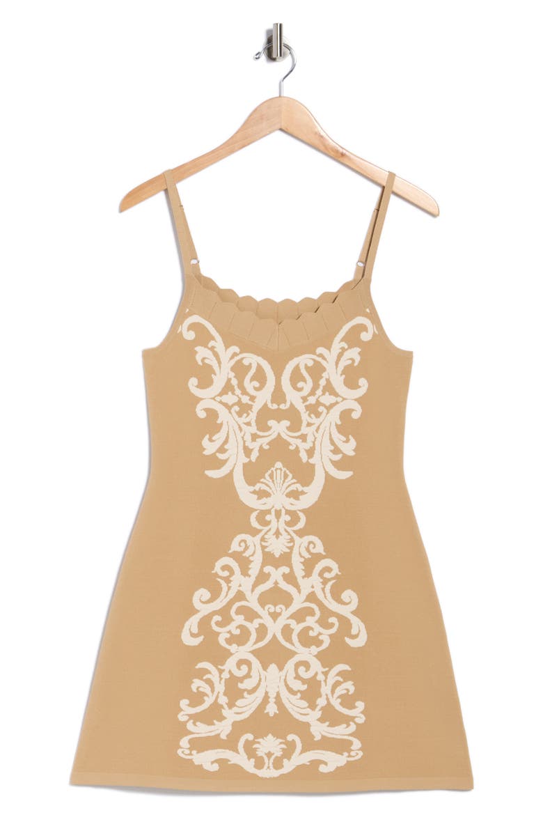 Betania Jacquard Sweater Minidress, Alternate, color, CAPPUCCINO/ BONE