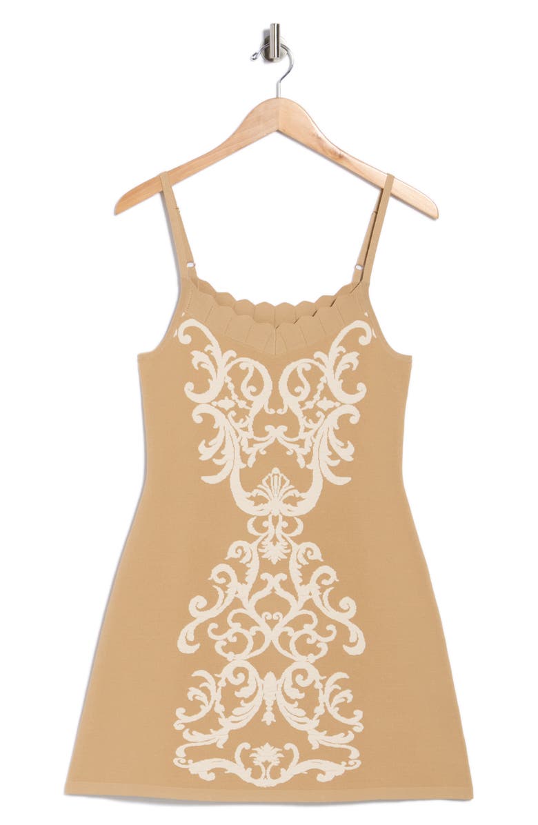 L'AGENCE Betania Jacquard Sweater Minidress, Alternate, color, Cappuccino/ Bone
