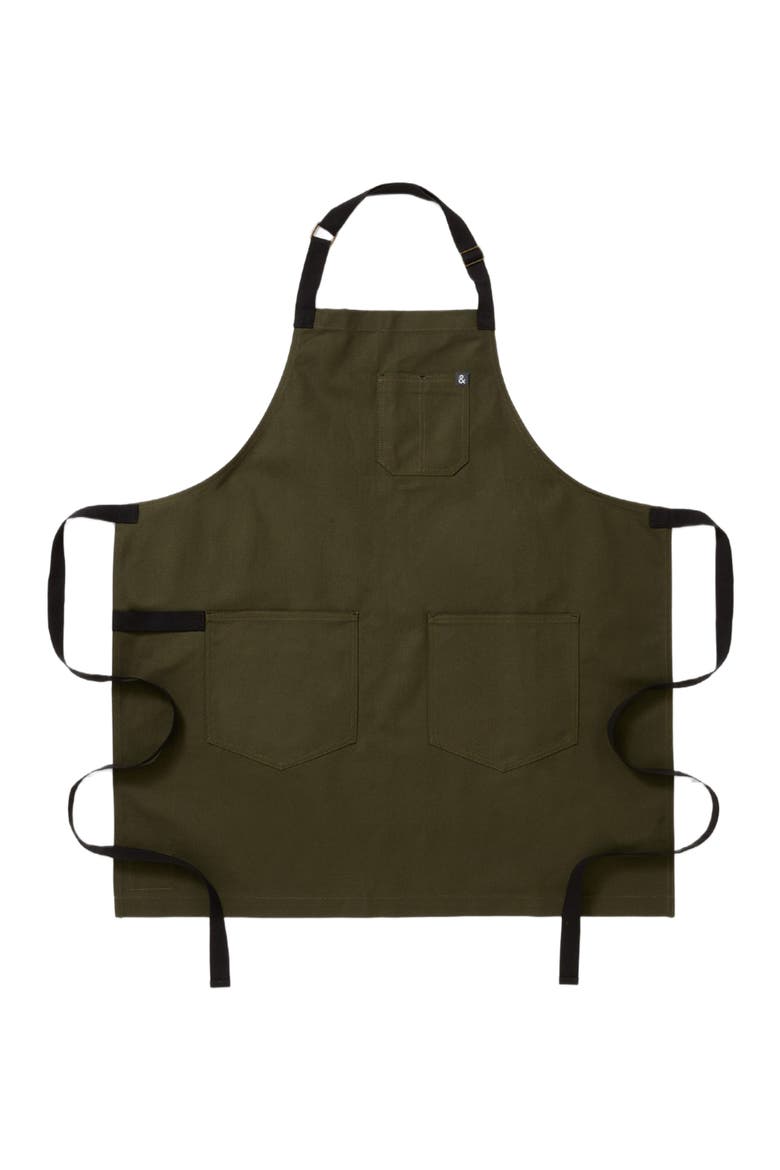 The Big Apron - Olive Green with Black Straps, Main, color, Olive