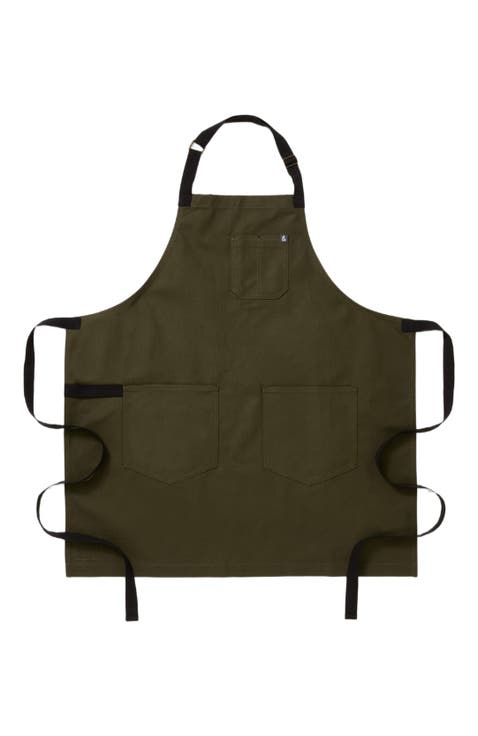 The Big Apron - Olive Green with Black Straps