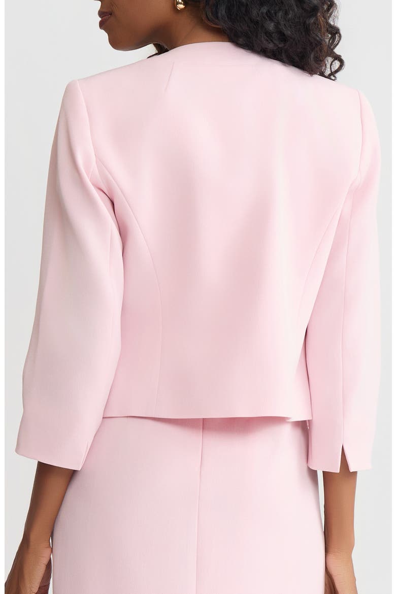 Imitation Pearl & Crystal Detail Open Jacket, Alternate, color, TUTU PINK