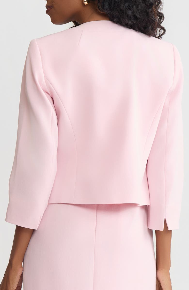 KASPER Imitation Pearl & Crystal Detail Open Jacket, Alternate, color, 