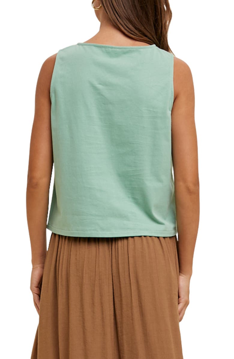WISHLIST Sleeveless Cotton Button-Up Top, Alternate, color, Pistachio
