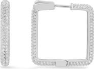 Queen Jewels Cubic Zirconia Pavé Square Hoop Earrings