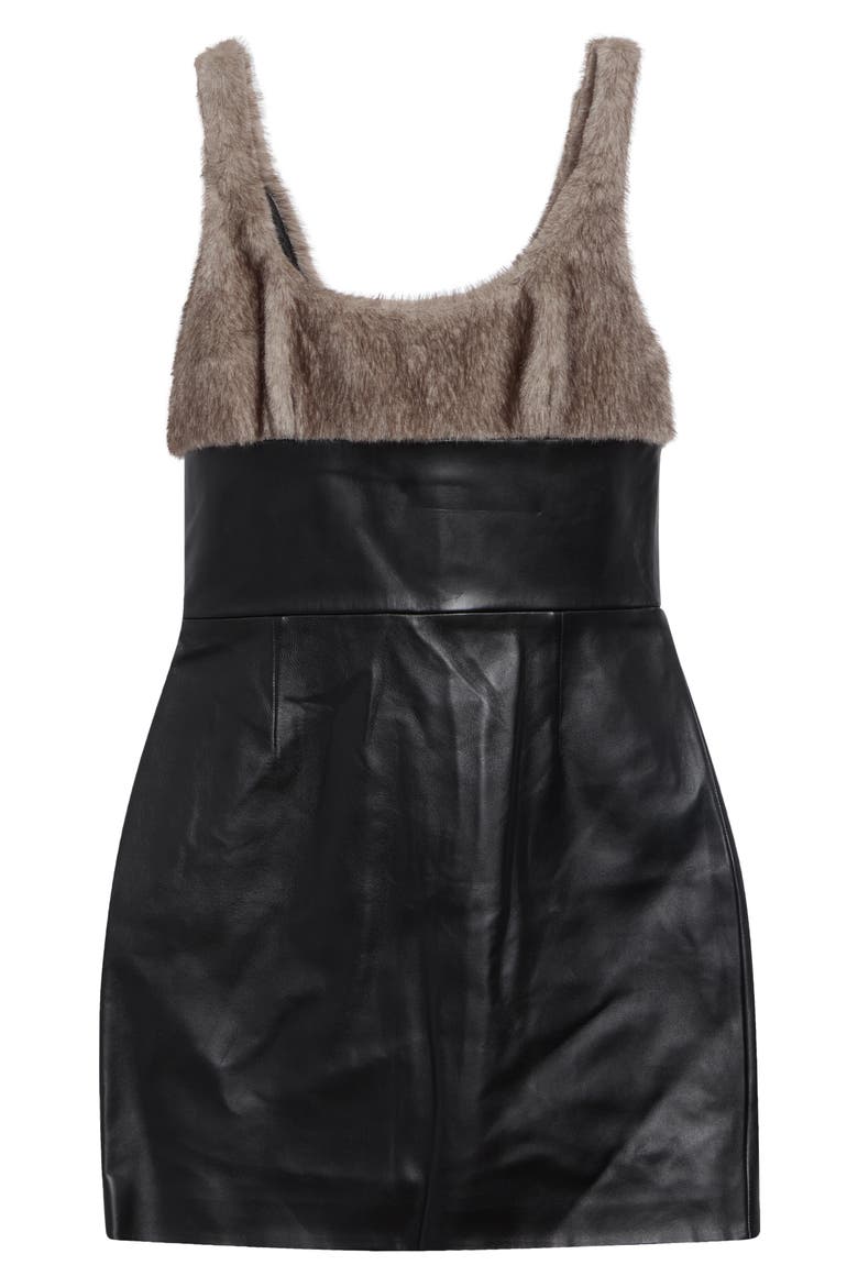 Tailored Mixed Media Dress, Main, color, BLACK/ GREY