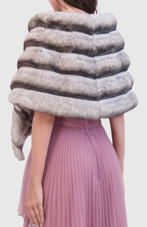 Lyla Grant Fur-free Chinchilla (faux Fur) Horizontal Stole In Gray