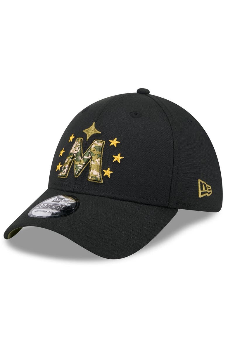 Men's New Era  Black Minnesota Twins 2024 Armed Forces Day 39THIRTY Flex Hat, Alternate, color, Black