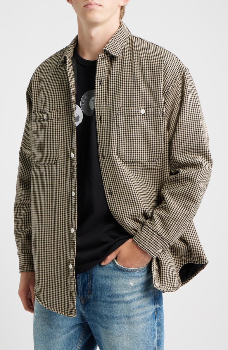 925 Originals Premiere Padded Flannel Overshirt, Main, color, Light Khaki