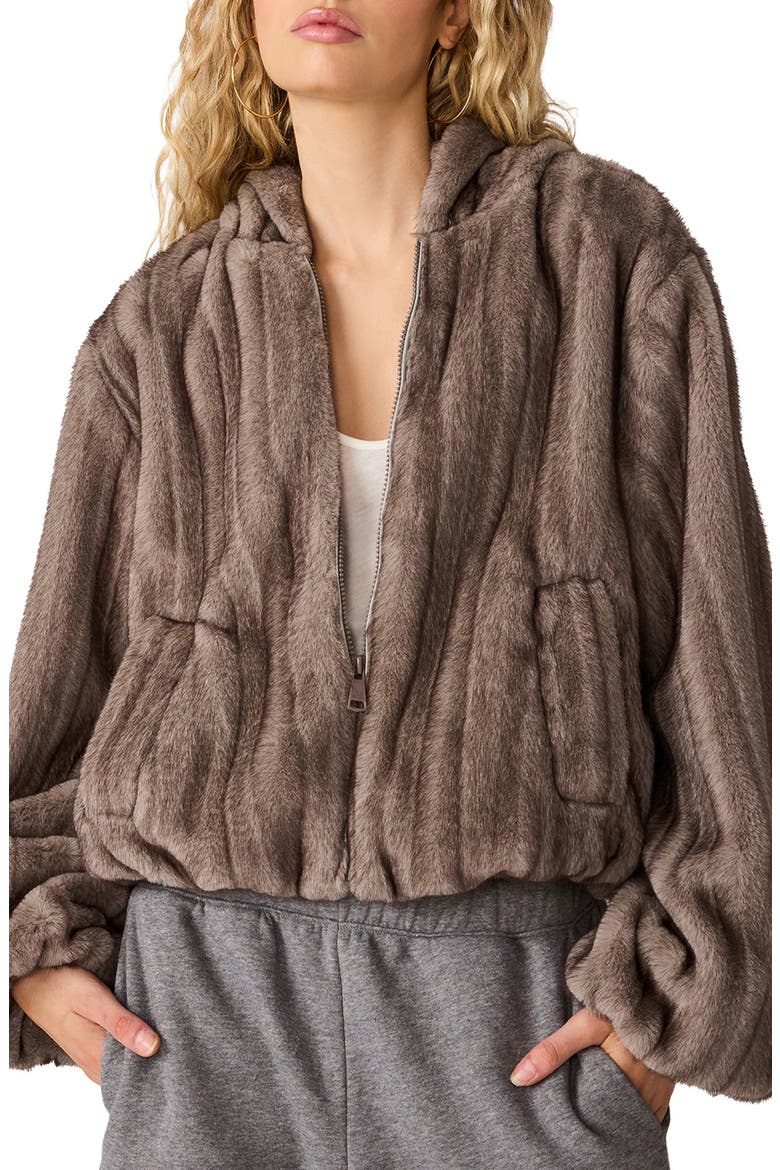 Mavis Faux Fur Jacket, Main, color, SILVER GREY