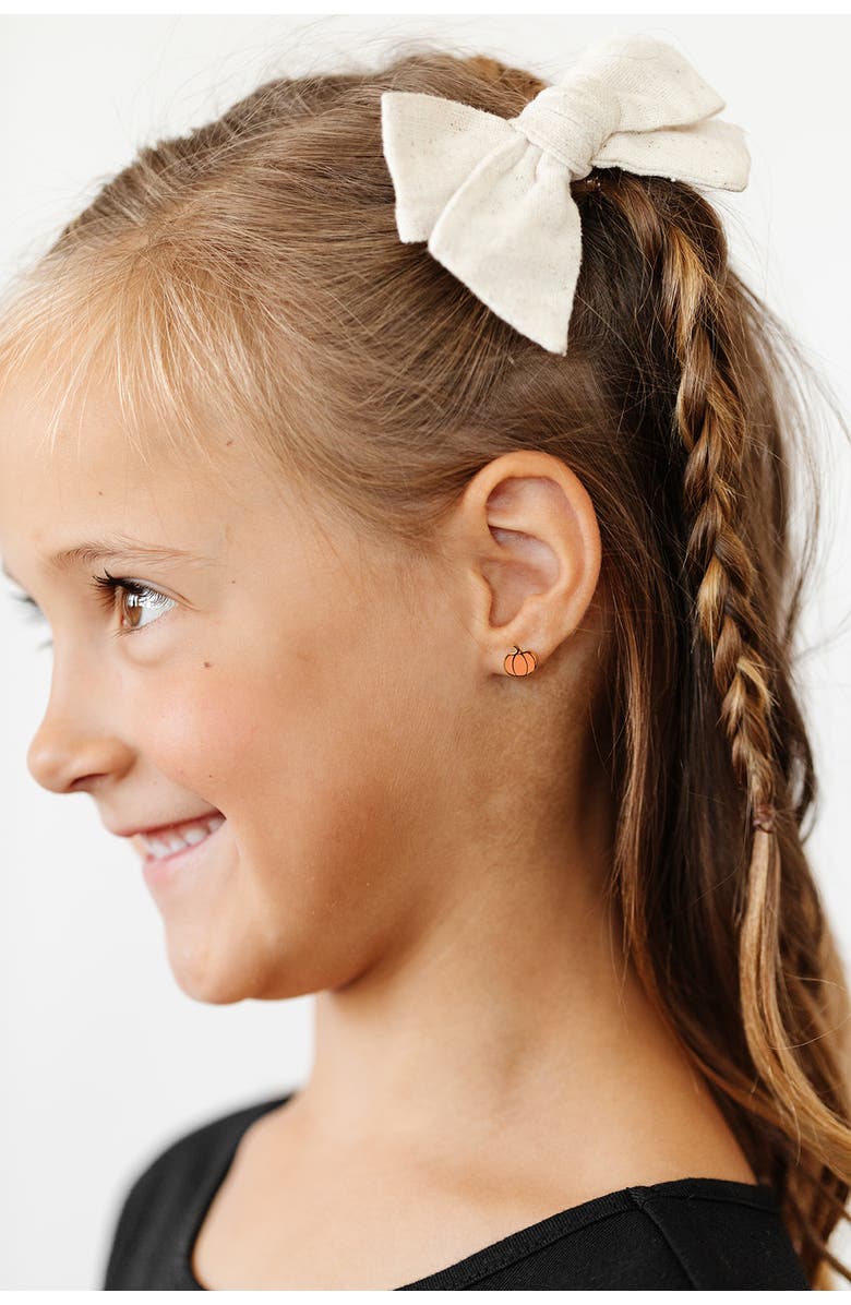 Pip Pop Pumpkin Stud Earrings, Alternate, color, Orange